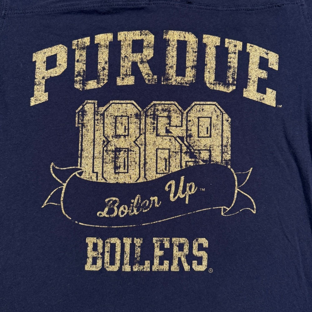 Soffe Purdue University T-Shirt Womens Medium Black V-Neck Varsity Y2K Tee - Picture 3 of 7